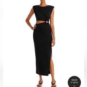 Black cut out midi dress